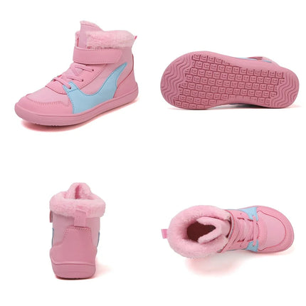 Kids Wide Toe Barefoot Snow Boots | Boys/Girls Winter Minimalist Sneakers | Girls Boys Warm Boot Toddler Little Big Kids