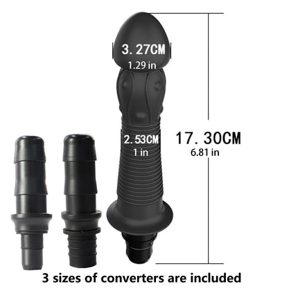 1pc Black Silicone Massage Head, Fascia Gun Massage Head, With Multiple Uses, Including Three Interfaces, Used For Fascia Gun