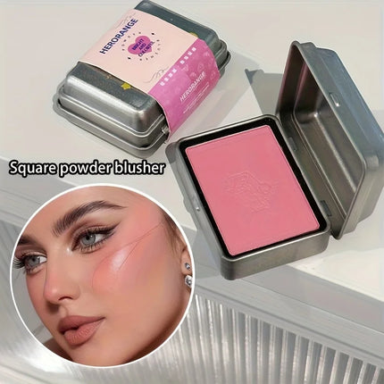 Herorange 6-Color Tinplate Blush Palette, Matte and Shimmer, Low Saturation, Waterproof and Long-Lasting, Easy to Apply