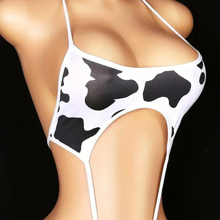 Erotic lingerie women Anime cute polka dot little cow swimsuit split bikini uniform temptation lingeries sets sexy Costumes