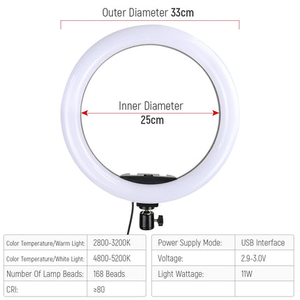 26cm 10inch Led Selfie Ring Light Round Ring Lamp with Phone Holder Photography Fill Lighting with Tripod for Youtube Live Video