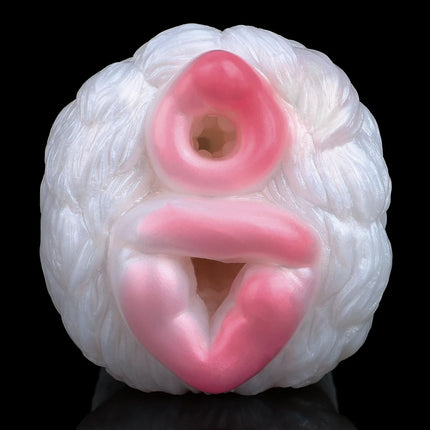 ELKKOST White Pocket Pussy  Stroker Wireless Control Vibrating Monster Male Masturbator for Men Realistic Dual-hole Vagina Anal