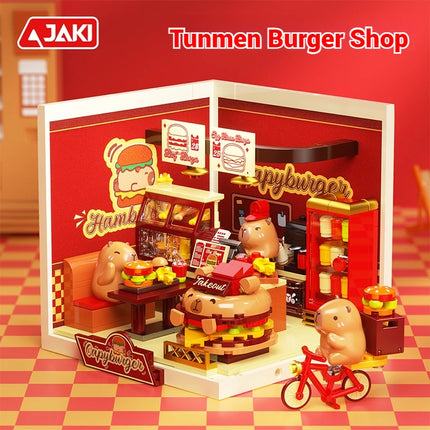 JAKI Super Town Building Blocks Toys Street Scene General Store Model Assembly Toy Desktop Ornament Children's Birthday Gift