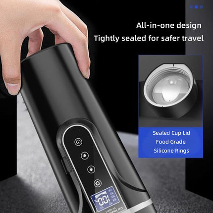 Electric kettle 12v/24v smart car heating cup touch screen thermos cup 450 ml car heating cup adjustable temperature