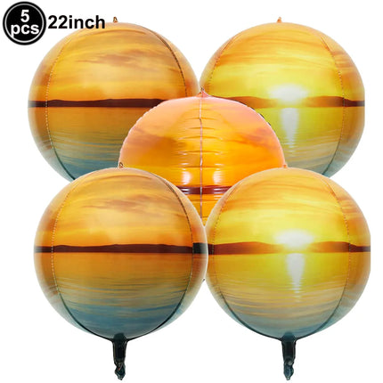 5pcs 22Inch 4D Sphere Outer Space Balloons World Map Galaxy Planet Earth Balloon Space Theme Birthday Decorations World Map Ball