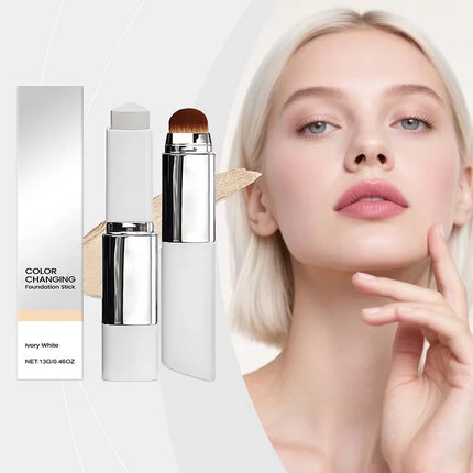 Color-changing Foundation Stick Blanca Foundation Korean Makeup Base High Coverage Concealer Natural Nude 2IN1 Foundation Stick
