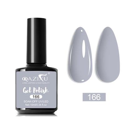 QAZIXU 48 Colors 10ml Red Black White Gel Nail Polish Manicure Semi Permanent Soak Off UV Nail Art Varnish Nail Supplies