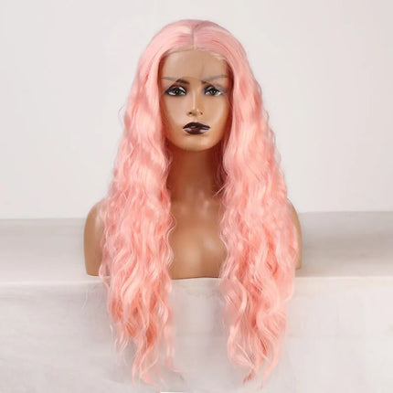 Light Blue Wig Synthetic Lace Front Wig Free Long Loose Curly Lace Wigs Glueless Synthetic Hair Wig Blue Cosplay Wig