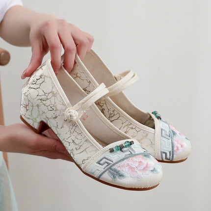 Shoes for Women Embroidery Ethnic Style Traditional Old Beijing Streetwear Dance Vintage Cheongsam Chinese Style Hanfu Qi Pao