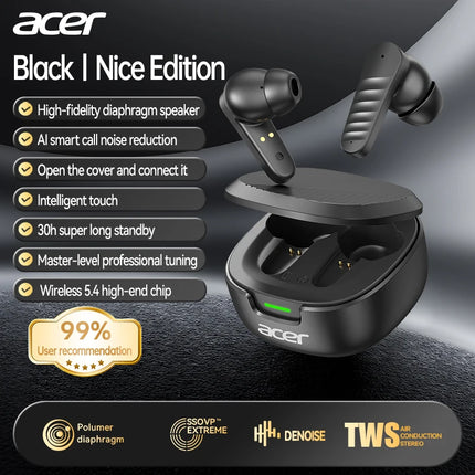 Acer Ohr503 Wireless Bluetooth Headphones with In-Ear Design, High-Definition Sound Quality, Noise Reduction for Calls, Comfortable to Wear, Suitable for Sports, Running, and Cycling, Compatible with Mobile Phones and Tablets