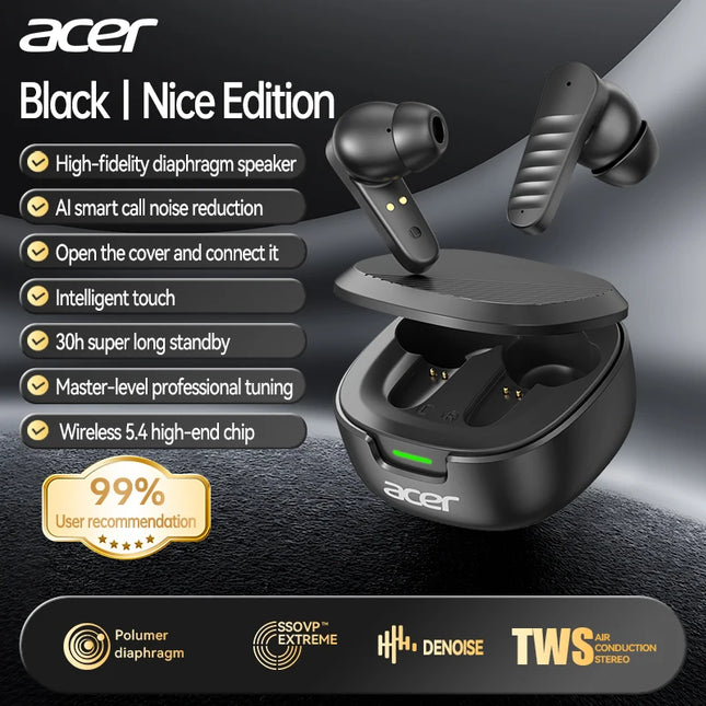 Acer Ohr503 Wireless Bluetooth Headphones with In-Ear Design, High-Definition Sound Quality, Noise Reduction for Calls, Comfortable to Wear, Suitable for Sports, Running, and Cycling, Compatible with Mobile Phones and Tablets