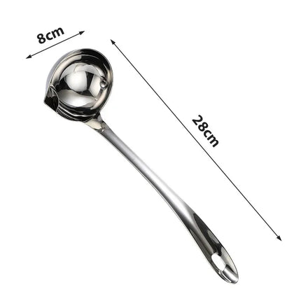Stainless Steel Soup Fat Oil Separator Ladles Skimmer Spoon Soup Colander for Kitchen with Heat Insulation Anti-scalding