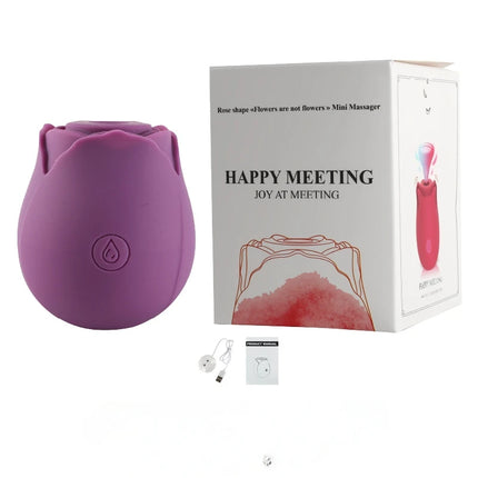 Rose Clitoral Sucker Vibrator for Women 10 Modes Powerful Suction Waterproof USB Rechargeable Silent Silicone Adult Sex Toy