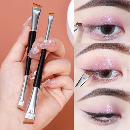 Professional Eyebrow Brush Eyeliner Angled Flat Head Blade Eye Liner Brow Contour Makeup Brushes Double-head Make Up Tools 15pcs