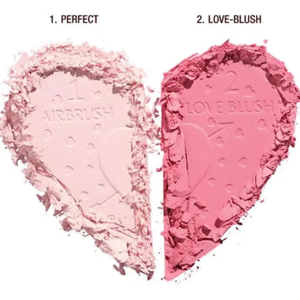 C/T Two Tone Heart Blush Lasting Beauty Makeup Natural Flawless Bright Powder Smooth Look Multi Purpose Rouge 13g