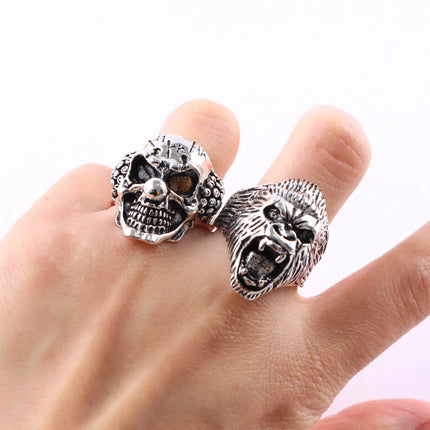 10/20/30/50Pcs/Lot Stainless Steel Fashion Ring Wood Grain Ring Men's Wedding Ring Women's Party Mixed Style Random Style