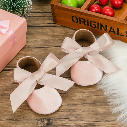 Infant Girl Princess Cute Bow Fringe Shoes Toddler Soft Rubber Sole Anti-Slip Footwear Crib First Walk Shoes 0-18 Months