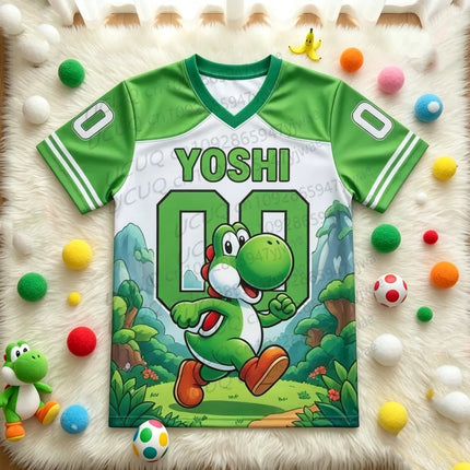 Boys Girls Family T-shirt Tops Summer Cartoon Yoshi Men's Women's Short Sleeve T-shirt Tops