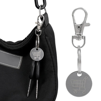 1/3PCS Trolley Tokens Keychains Universal Small Metal Stainless Steel Portable Shopping Cart Tokens Key Ring Ornament Decoration