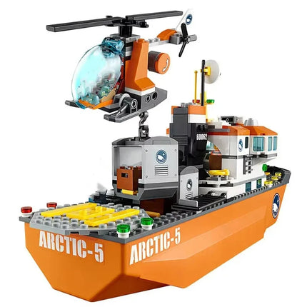 Compatible Brick Sets City Series Building Blocks 60062 Arctic Exploration Icebreaker Ship Large Model Children's Gift Toys