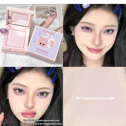 4-in-1 Embossed Matte Blush Makeup Palette Nude Eyeshadow Cheek Blusher Contouring Four-layer All-in-one Box Brightening Makeup