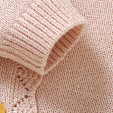 Pink Baby Girl Floral Sweaters Cardigans Spring Autumn Full Sleeve Infant Button Up Jackets Knitted Toddler Winter Outwear Coats