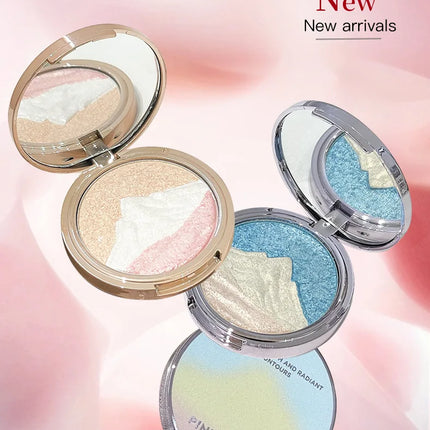 High-Gloss Palette, Starry Glow Series, Delicate Pearl Shimmer, Long-Lasting and Non-Cakey, High Color Payoff, Easy to Apply, Facial Contour Brightening and Contouring, Natural Three-Dimensional Makeup