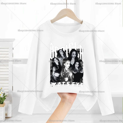 Katseye Child Long-Sleeved T-shirt Sweet Fashion Girl Shirts Spring Leisure Cotton Kid Tee Trendy Cool Clothes Top Birthday Gift