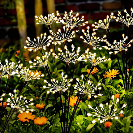 Solar Firework Lights Warm White with 60LEDs for Outdoor Garden Decoration Christmas New Year's Garland Decoration
