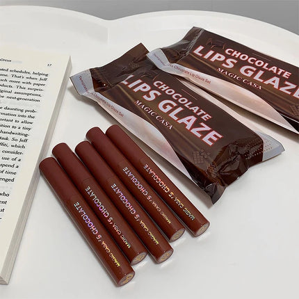 Chocolate five lip glaze set Mist matte lipstick girl student