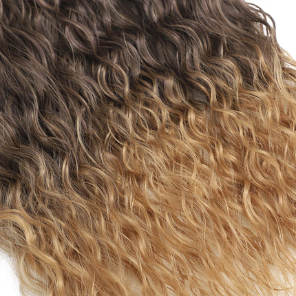 Synthetic Curly Hair Bundles Water Wave Hair Extension 1PCS/Pack 50g red-orange Color Gold Heat Resistant Fiber Kinky Curly Hair