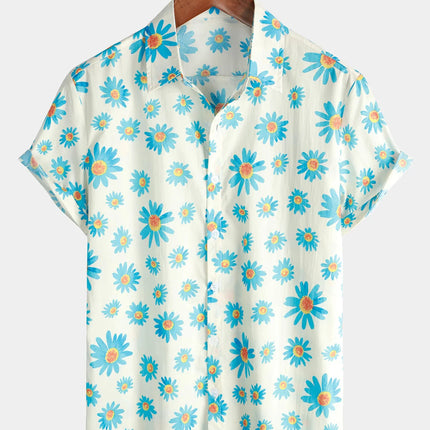 Mens Striped Casual Holiday Short Sleeve Orange Summer Button Down Shirt Hawaiian Shirt Summer Spring Lapel Button Down