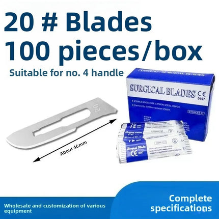 Sterile Surgical Scalpel Blades Individually Packaged, Carbon Steel 11 Extra Point & 23 Stainless Steel, Full Range of Sizes