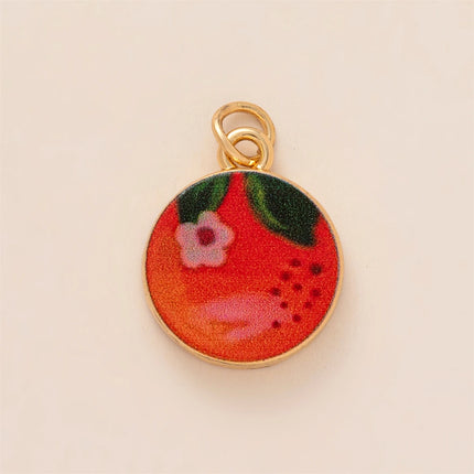Dopamine pendant necklace, DIY fruit food love pendant, copper material, gold-plated, color preserving