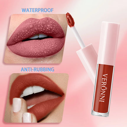 12 Color Non-stick cup Velvet Satin Gloss Lip glaze Mist Liquid matte lipstick Waterproof long-lasting color liquid