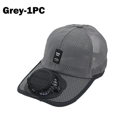 Solar USB Rechargeable Fan Hat Breathable Summer Cap Anti UV Baseball Cap for Hiking Fishing Outdoor Sports Father Day Gift