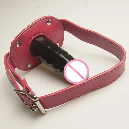 Silicone Dildo Penis Mouth Gag Insertable,Slave Ball Gags Deepthroat Bondage Restraints,Sex Toys for Couples,Adult Games