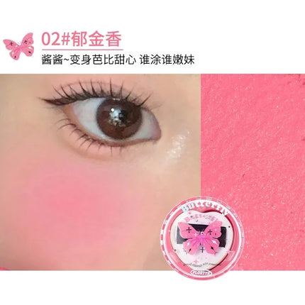 Flortte Air Powder Blush Cream Highlight Natural Nude Repair Brightening Face Thin Glitter Pure Desire Makeup With Puff