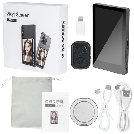 Wireless Magnetic Self Monitor Screen for Using Phone Rear Camera for Phone Selfie Mirroring Vlog Live Stream Video Recording