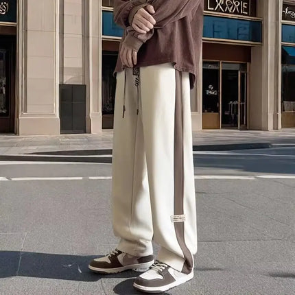 Sanitary pants, color blocked sports pants, lazy teenage season, trendy flu pants, thin men's loose straight leg, relaxed and ha