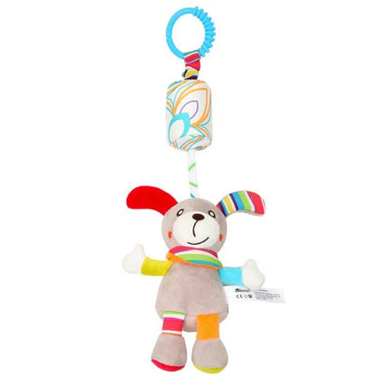 Baby Hanging Rattle Toys Sensory Soft Learning Toy Cartoon Animal Stuffed Bed Bell Toy Infant Development Handle Toy 0-24 Months