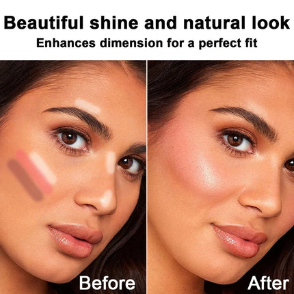 Blush Contour Highlighter Stick for Cheeks Eyes Lip Lightweight Dewy Finish Blush Stick Contour Natural Blusher Stick Makeup Set