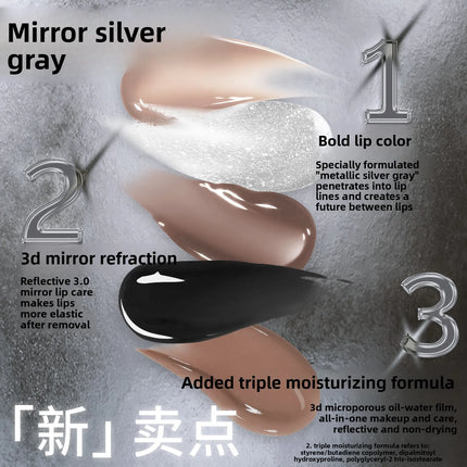 HYNTOOR Playful Rebellious Lip Gloss Planet  Mouth Black Mouth Silver Mouth Gray Lip Oil Mirror Water Gloss