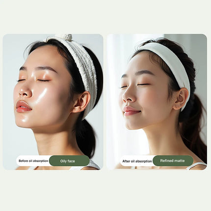 {Winter4} 100 Sheets/Box Oil-Absorbing Paper With Mirror & Puff Portable Oil-Holding Bamboo Charcoal Paper For Makeup