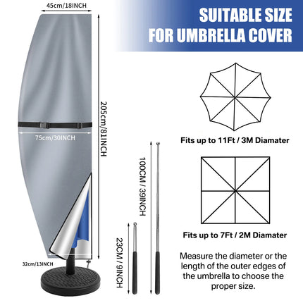 Outdoor Cantilever Umbrella Cover Waterproof Patio Parasol Cover Banana Straight Style All-Season Parasol Umbrella Protection