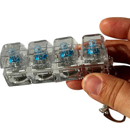 4/9 Keys Stress Relief DIY Button Keycap Fidget Keychain Toys Gift Mechanical Keyboard Axis Tester LED Keyboard Key Toy