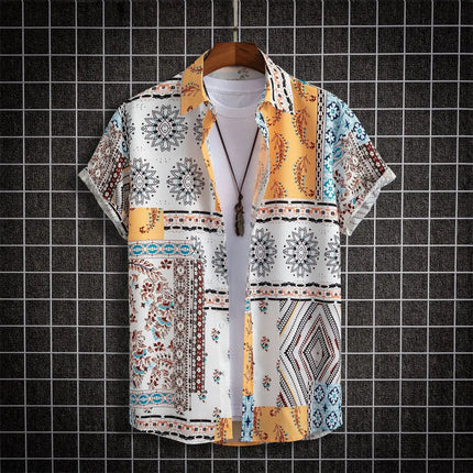 Summer Hawaiian Beach Men's Shirt 3D Printing Casual Clothing Oversized Short Sleeve Shirts for Men Street Fashion Tops