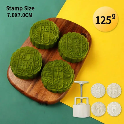50/75/100/125g Mid-Autumn Festival Mooncake Mold Chinese Style Cookie Cutter Mung Bean Hand Pressure Fondant Moon Cake Mould