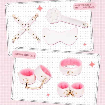 Exotic Accessories Couples Adult Games Erotic Bdsm Set Sexy Leather Plush Sex Toys Bondage Kit Handcuffs Blindfold Flirt Whip 18