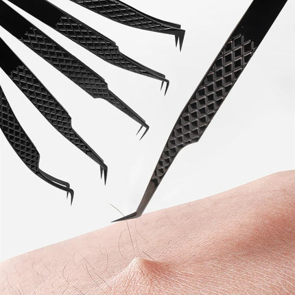NEW 1pc Anti-static Right Angled & Curved Tweezers for Eyelash Extensions & Eyebrow Isolation Nano Precise Lash Tweezers Tool